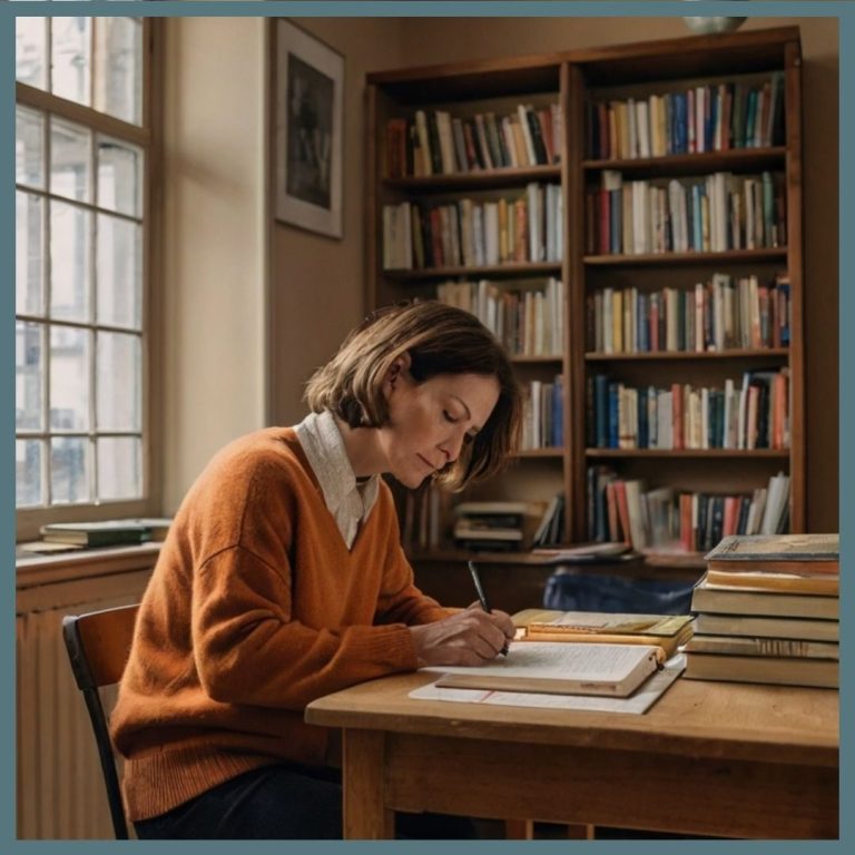 Persona escribiendo en un diario sobre pensamientos positivos y gratitud.